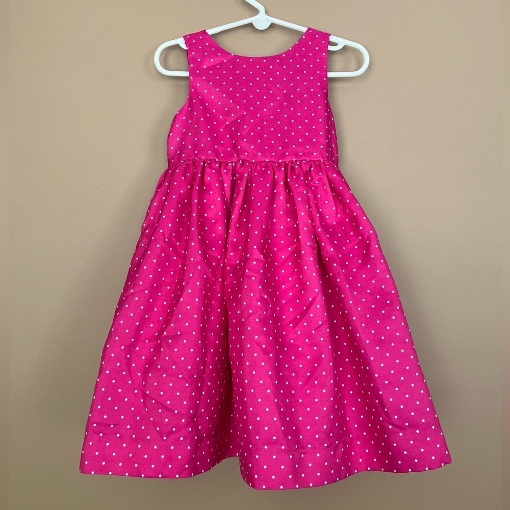{CHAPS} Sleeve Polka Dot Formal Dress in Pink - Girls 3T